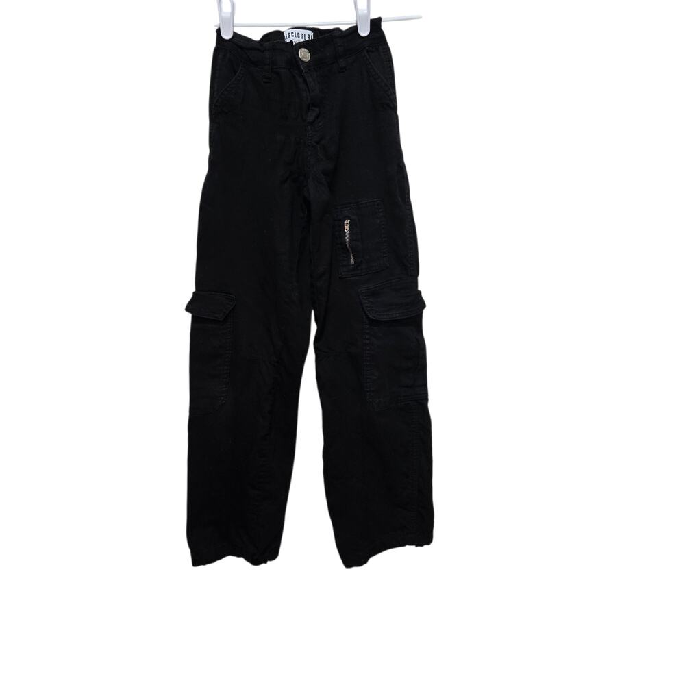 Disclosure Black Cargo Pants XXS 00 Y2K Wide Leg Utility